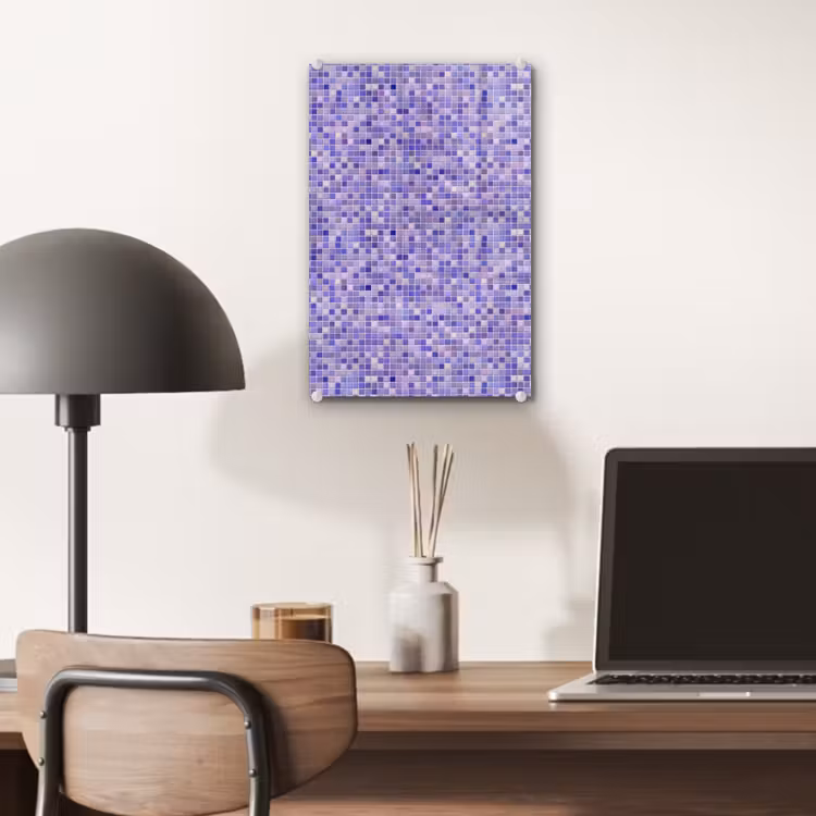 Glas schilderij - Mozaïek - Tegels - Lila - Amethist — 7