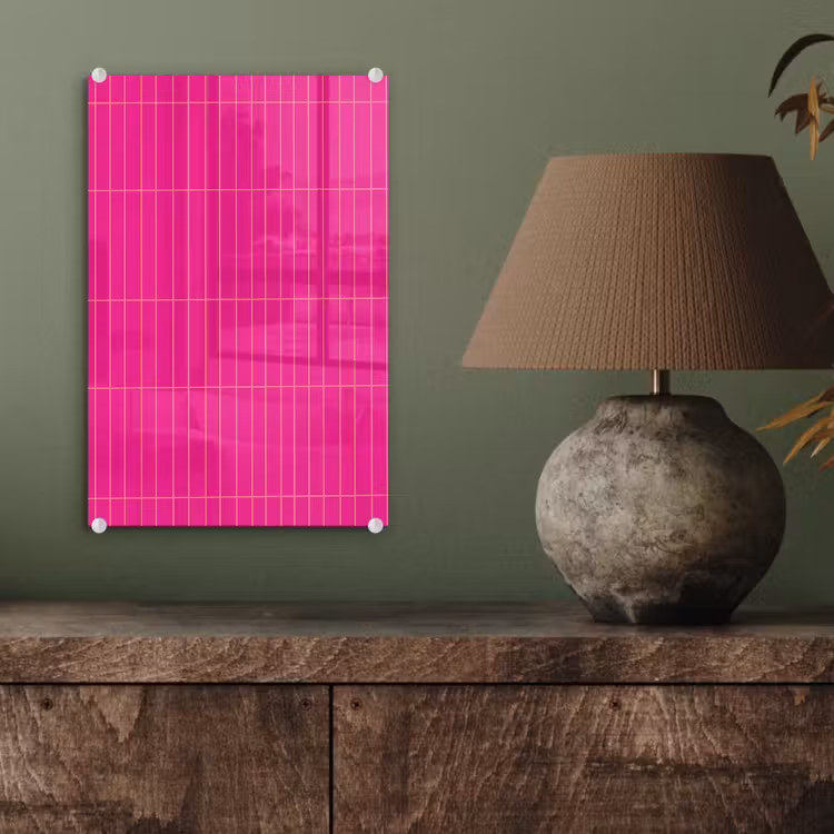 Glas schilderij - Patroon - Tegel - Magenta - Roze — 4