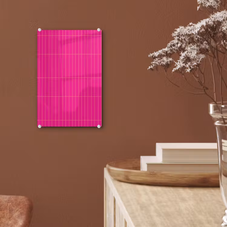 Glas schilderij - Patroon - Tegel - Magenta - Roze — 6