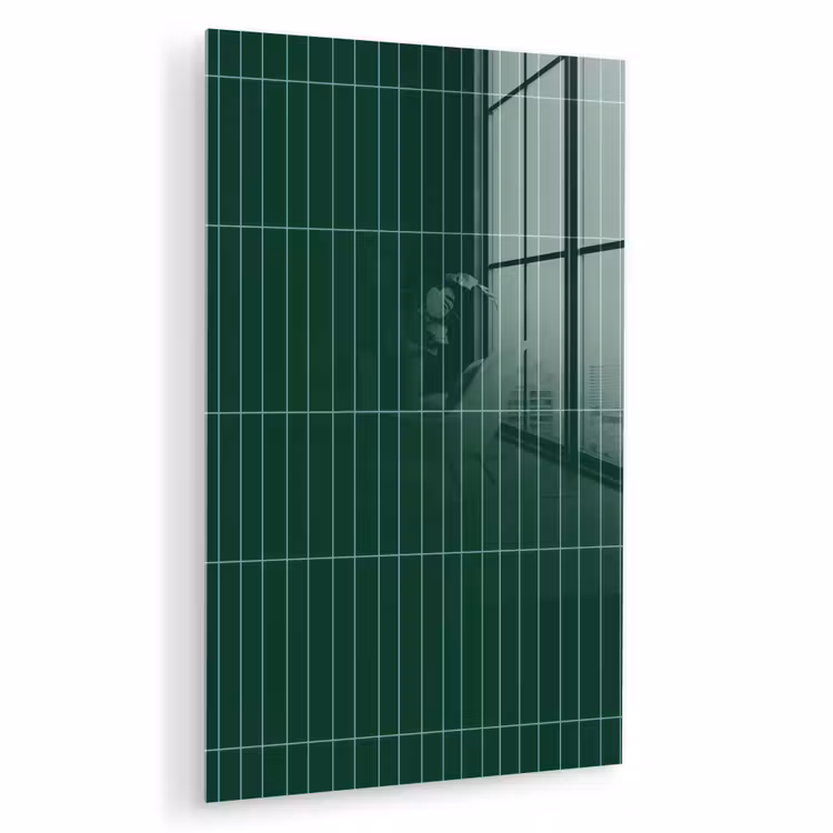 Glas schilderij - Patroon - Tegels - Donkergroen — 1