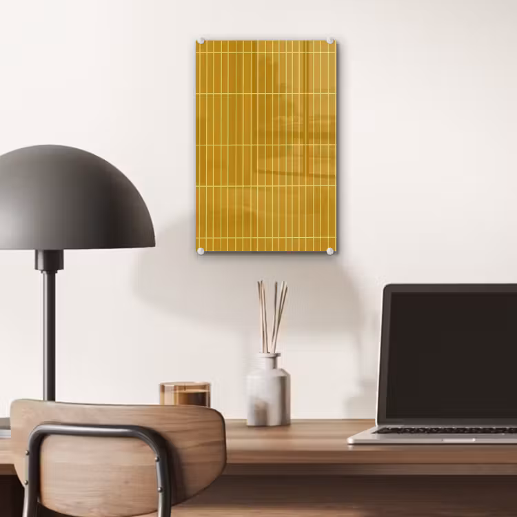 Glas schilderij - Tegels - Verticaal - Mosterdgeel — 7