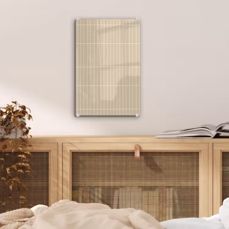 Glas schilderij - Verticaal - Wandtegel - Crème - Beige — 5