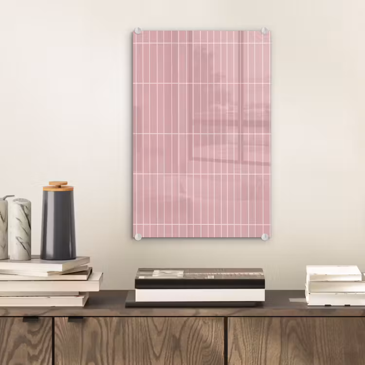Glas schilderij - Verticaal - Wandtegel - Lichtroze — 2