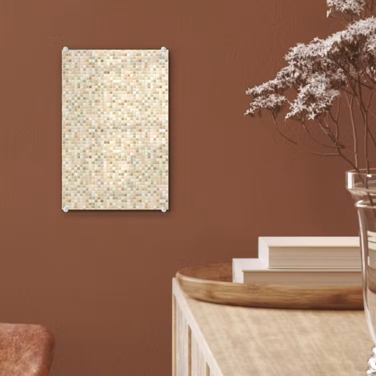 Glas schilderij - Mozaïek - Patroon - Beige — 6