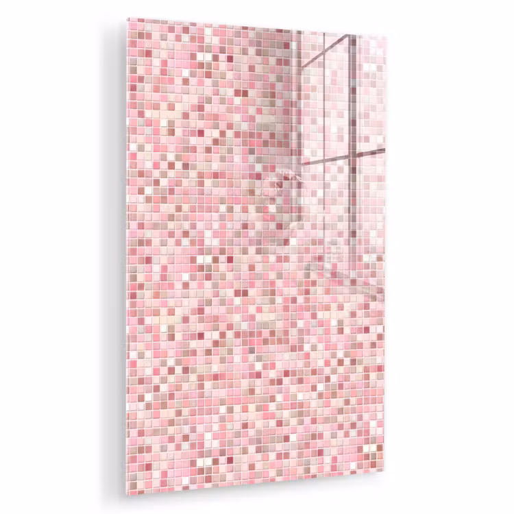 Glas schilderij - Mozaïek - Patroon - Roze — 1