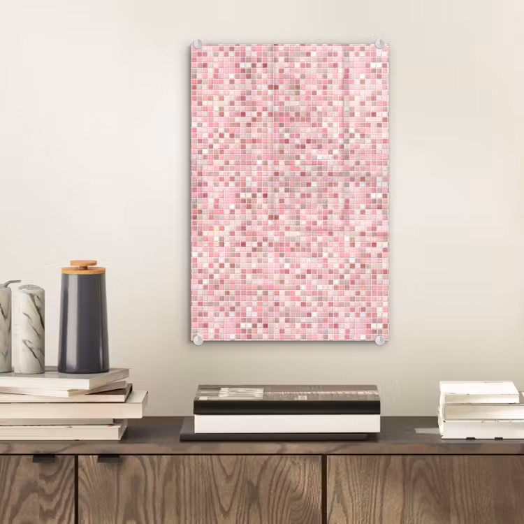 Glas schilderij - Mozaïek - Patroon - Roze — 2