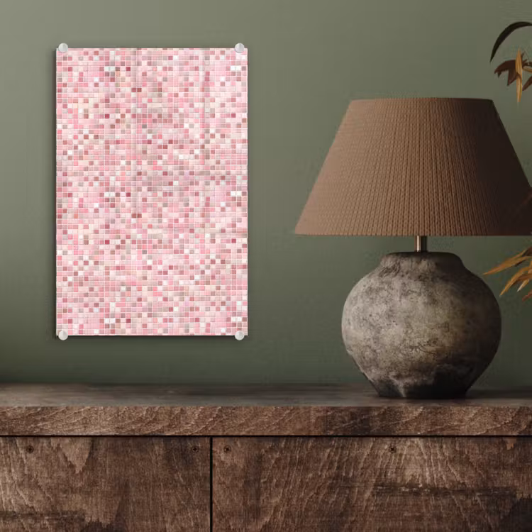 Glas schilderij - Mozaïek - Patroon - Roze — 4