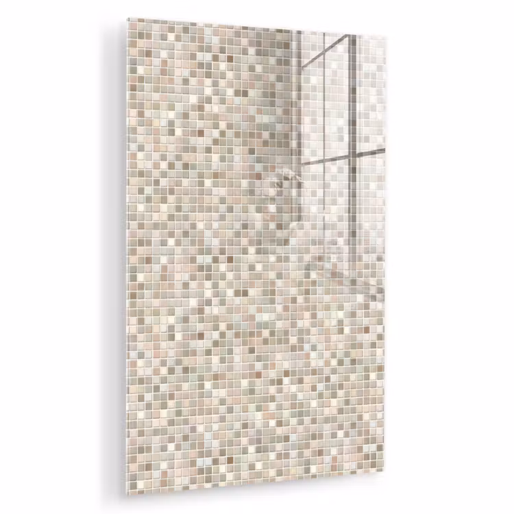 Glas schilderij - Mozaïek - Patroon- Taupe — 1