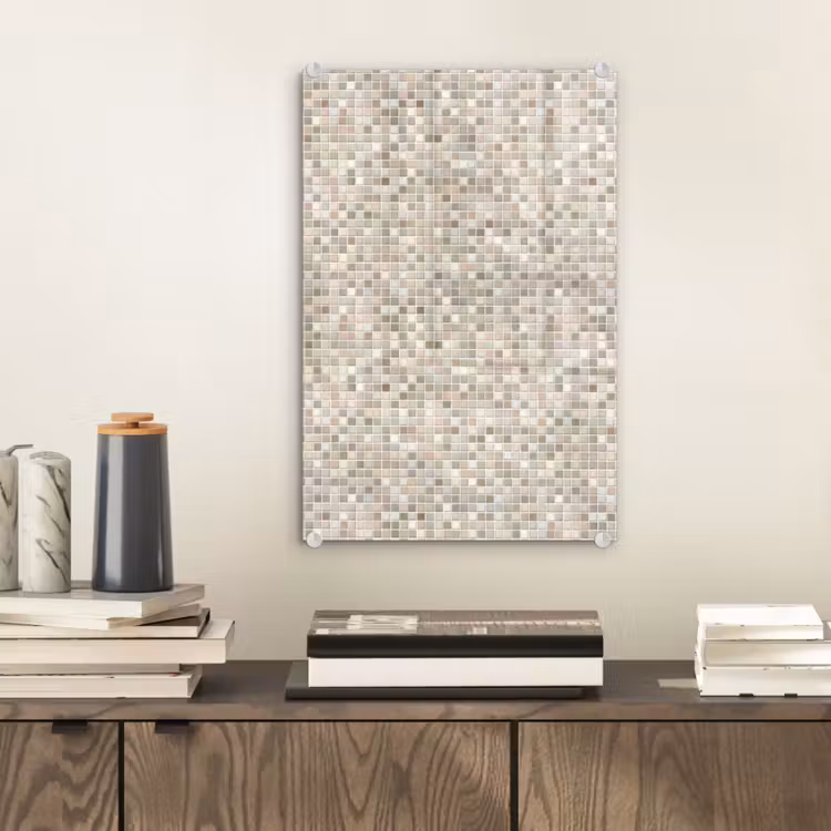 Glas schilderij - Mozaïek - Patroon- Taupe — 2