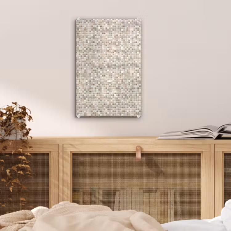 Glas schilderij - Mozaïek - Patroon- Taupe — 5