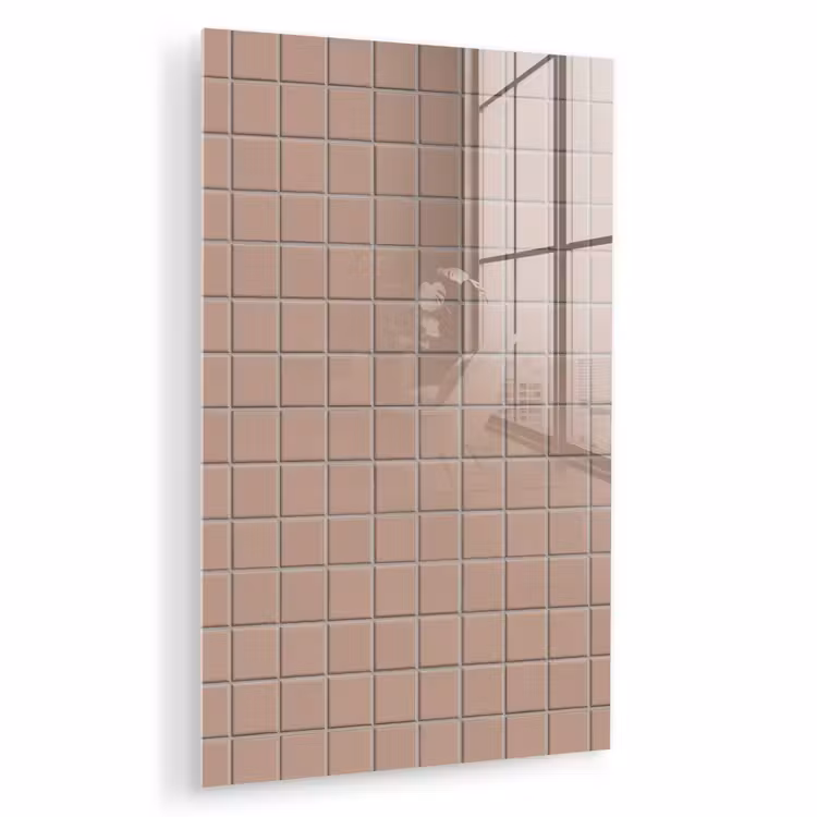 Glas schilderij - Patroon - Tegel - Oudroze — 1