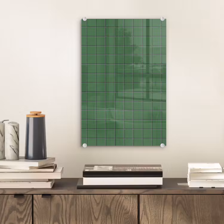 Glas schilderij - Patroon - Tegels - Groen — 2