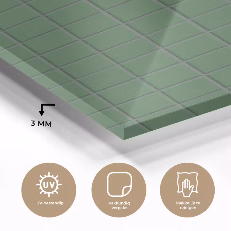 Glas schilderij - Patroon - Tegels - Groen — 3