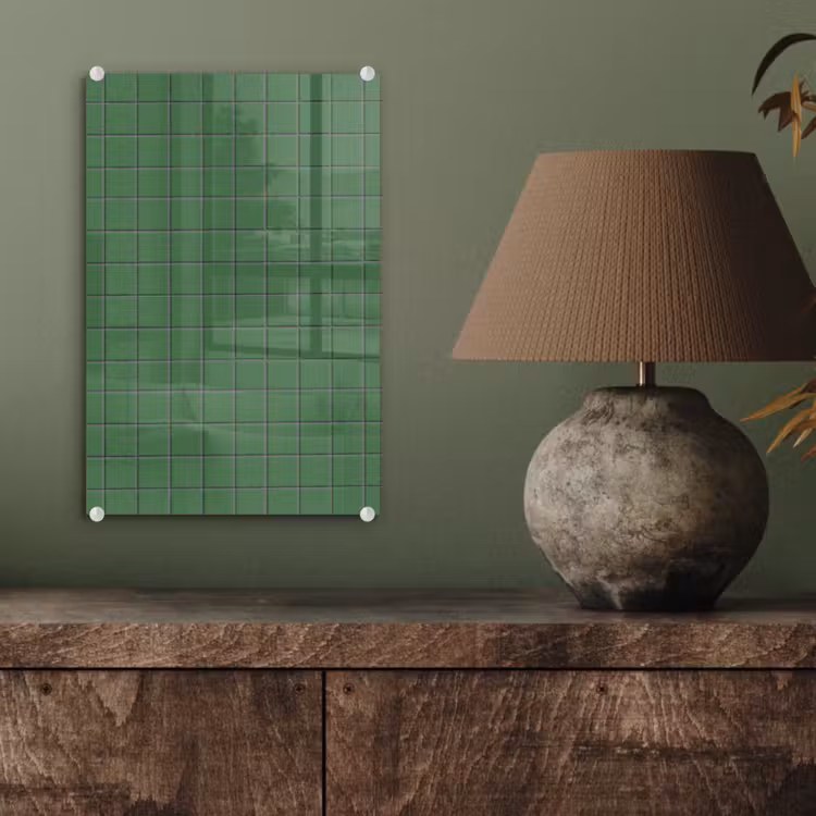 Glas schilderij - Patroon - Tegels - Groen — 4