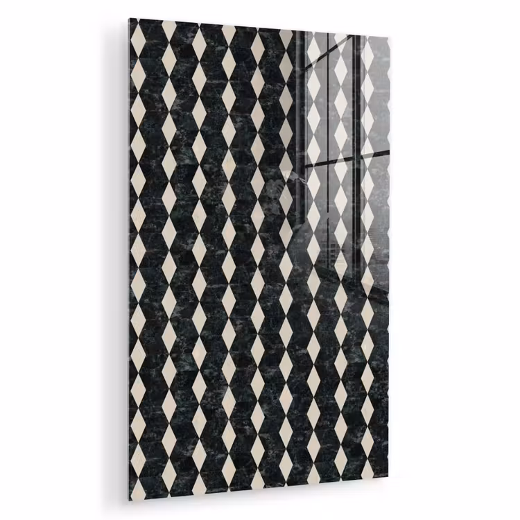 Glas schilderij - Geometrisch - Patroon - Marmer - Groen — 1