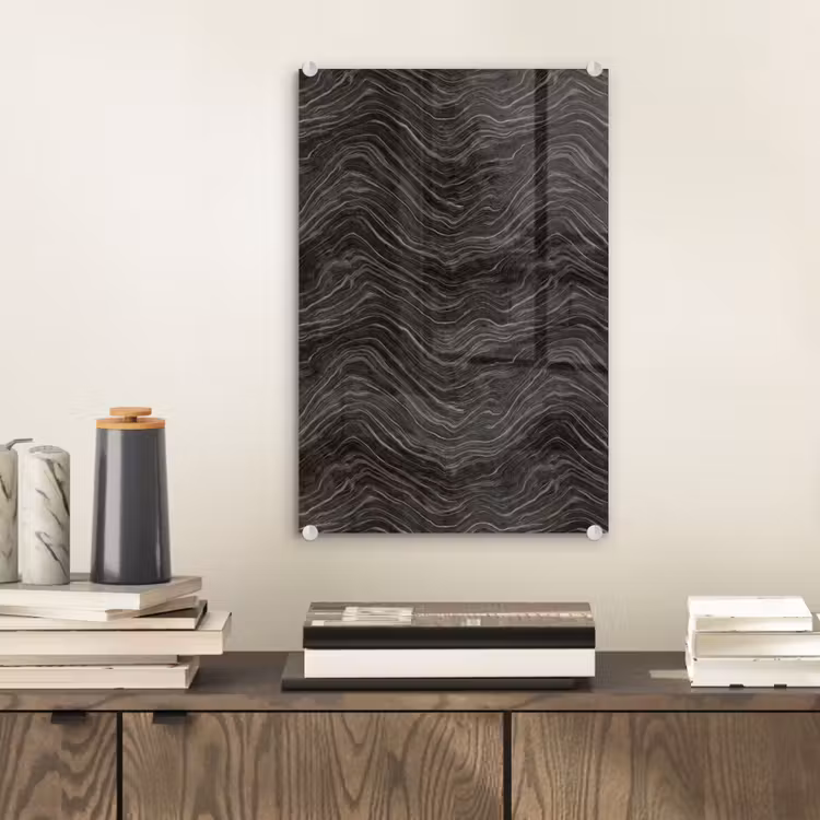 Glas schilderij - Patroon - Contrast - Antraciet — 2