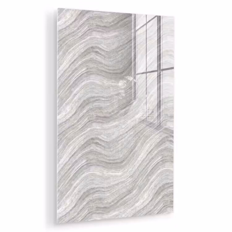 Glas schilderij - Patroon - Helder - Wit - Grijs — 1