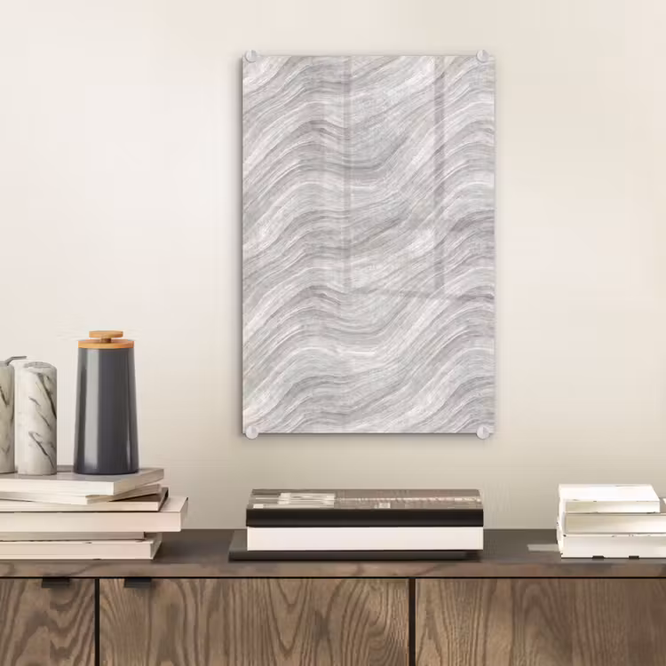 Glas schilderij - Patroon - Helder - Wit - Grijs — 2