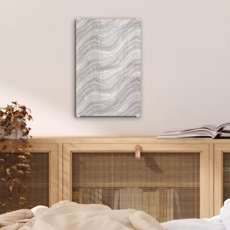 Glas schilderij - Patroon - Helder - Wit - Grijs — 5