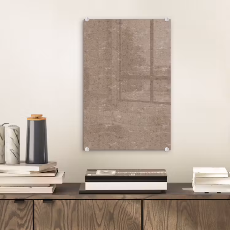 Glas schilderij - Patroon - Kalksteen - Beige — 2