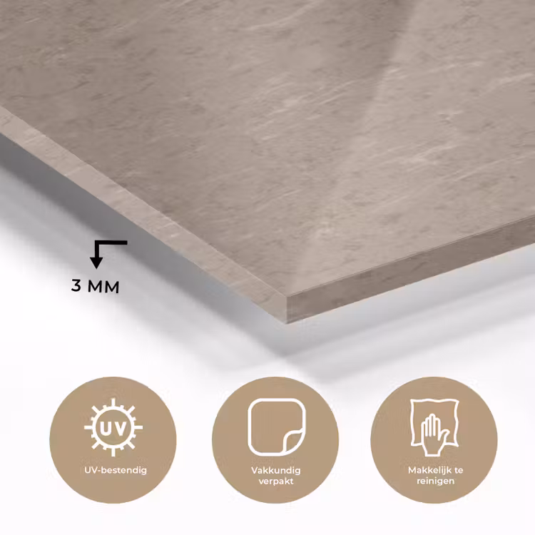 Glas schilderij - Patroon - Kalksteen - Beige — 3