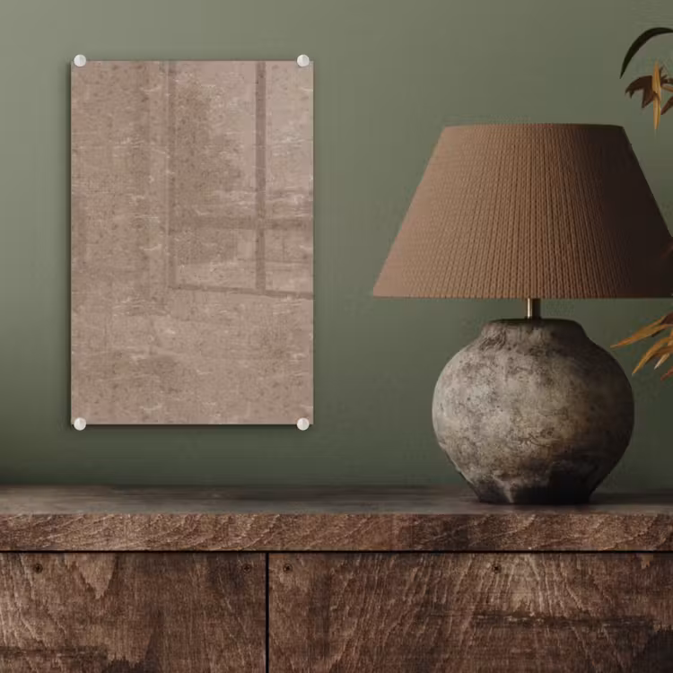 Glas schilderij - Patroon - Kalksteen - Beige — 4