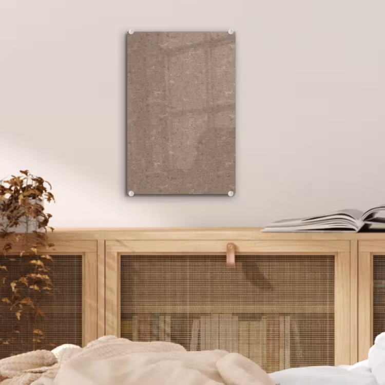 Glas schilderij - Patroon - Kalksteen - Beige — 5