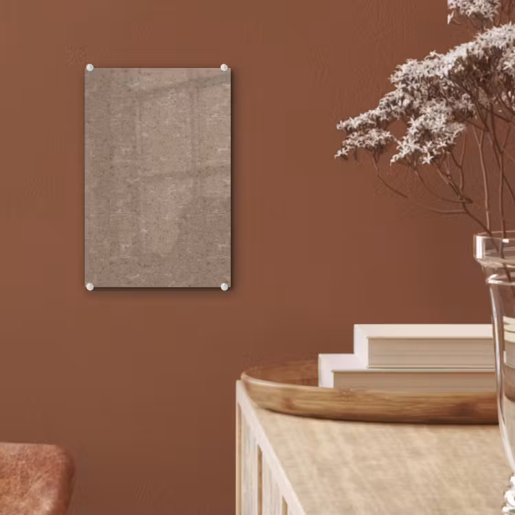 Glas schilderij - Patroon - Kalksteen - Beige — 6