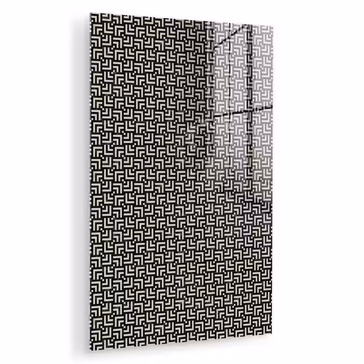 Glas schilderij - Patroon - Marmer - Zwart — 1