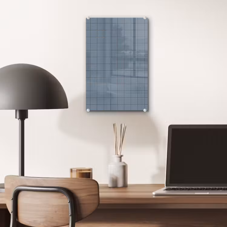 Glas schilderij - Patroon - Tegel - Blauwgrijs — 7