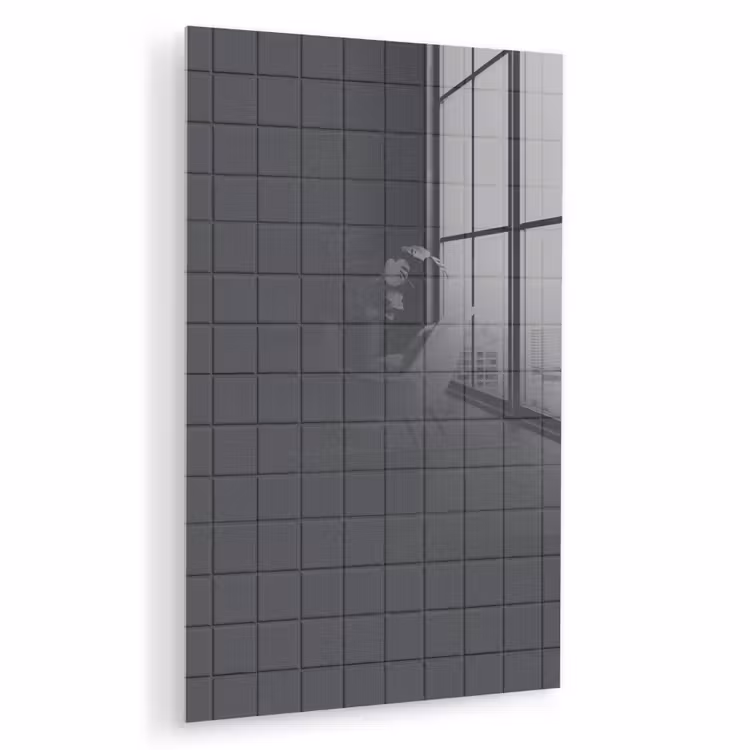 Glas schilderij - Patroon - Tegel - Grafiet - Grijs — 1