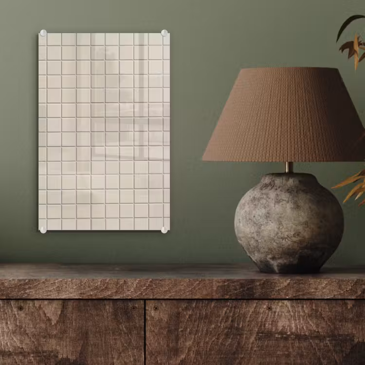 Glas schilderij - Patroon - Tegels - Taupe — 4