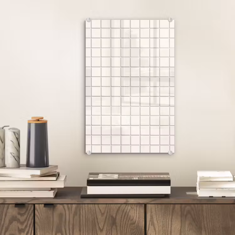 Glas schilderij - Patroon - Tegels - Wit — 2