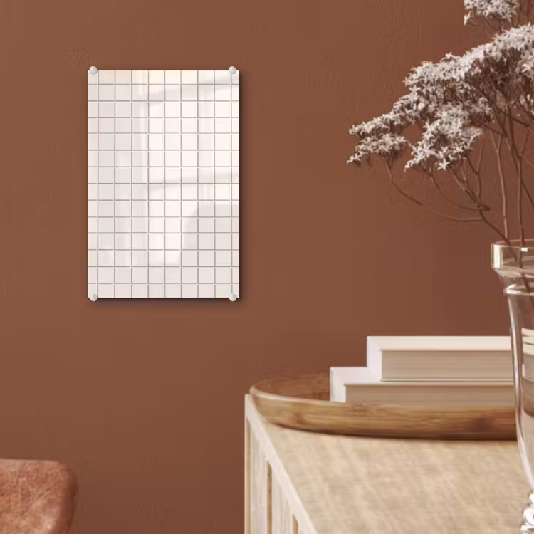 Glas schilderij - Patroon - Tegels - Wit — 6