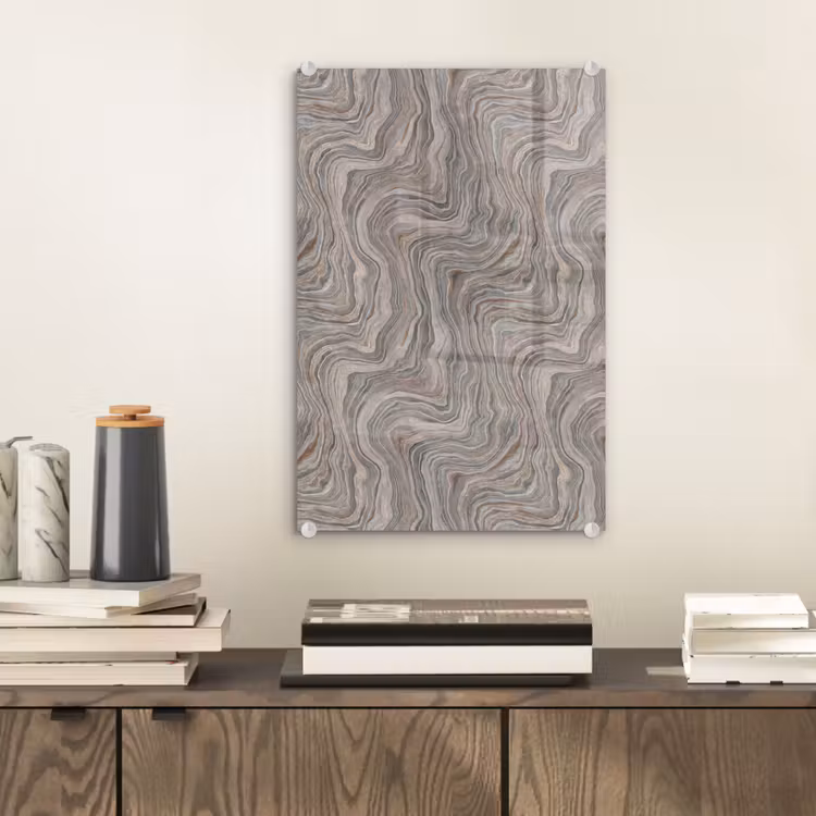 Glas schilderij - Patroon - Textuur - Grijs — 2