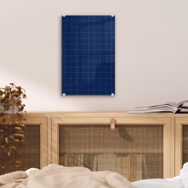 Glas schilderij - Tegel - Patroon - Blauw — 5