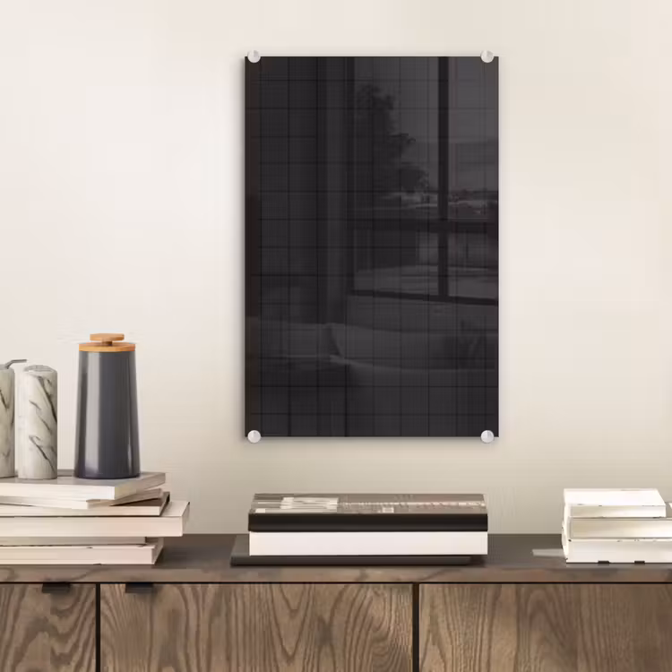 Glas schilderij - Tegels - Patroon - Mat - Zwart — 2