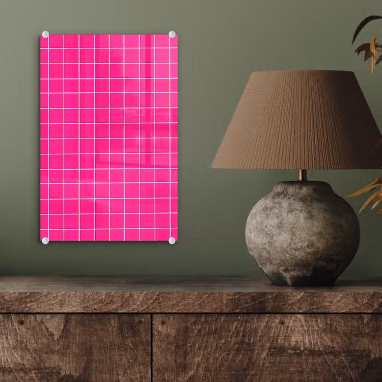 Glas schilderij - Tegels - Vierkant - Fuchsia — 4