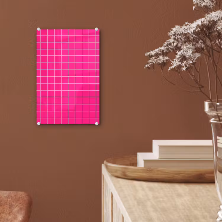 Glas schilderij - Tegels - Vierkant - Fuchsia — 6