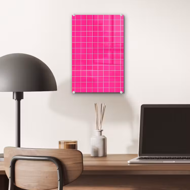 Glas schilderij - Tegels - Vierkant - Fuchsia — 7