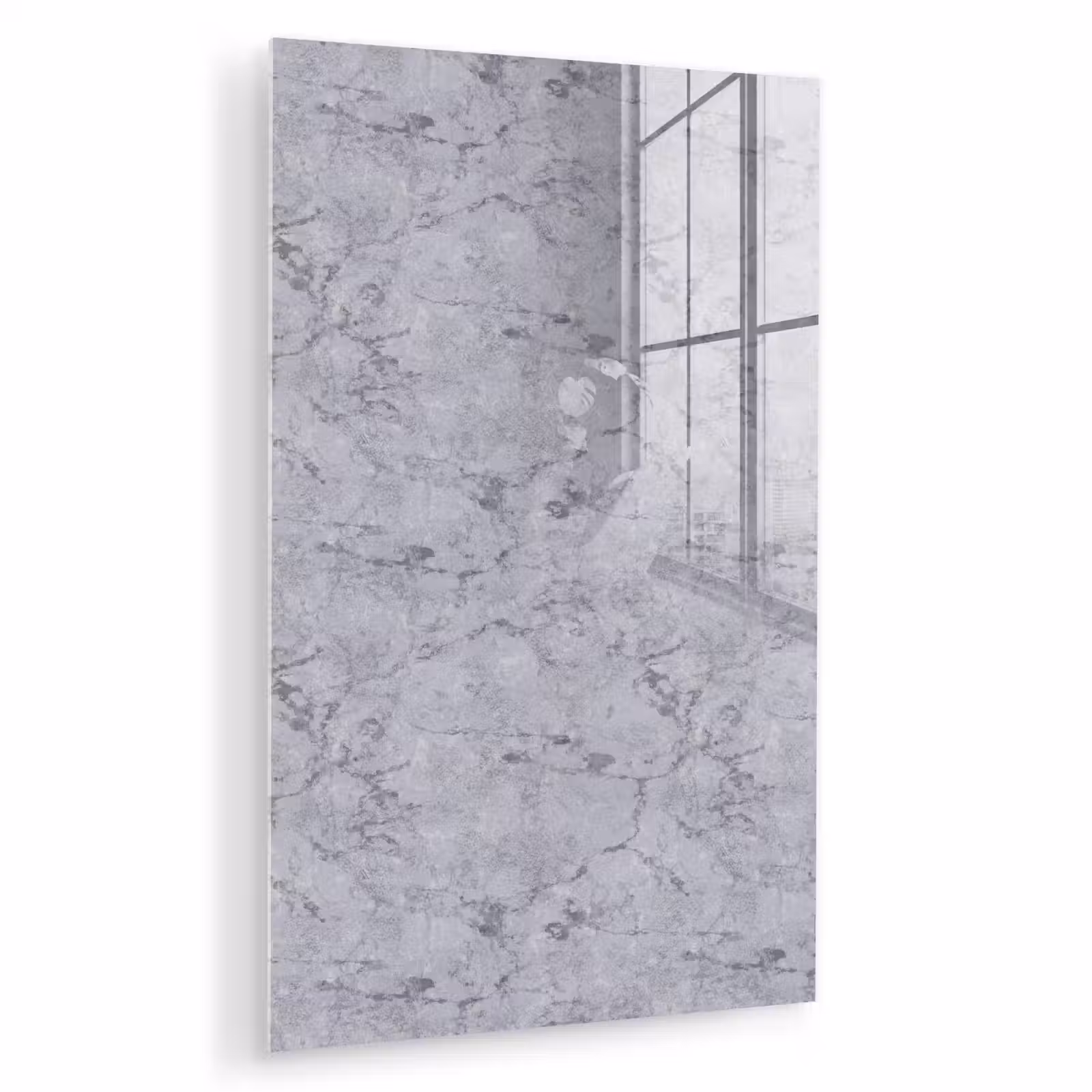 Glas schilderij - Marmerplaat - Patroon - Grijs — 1