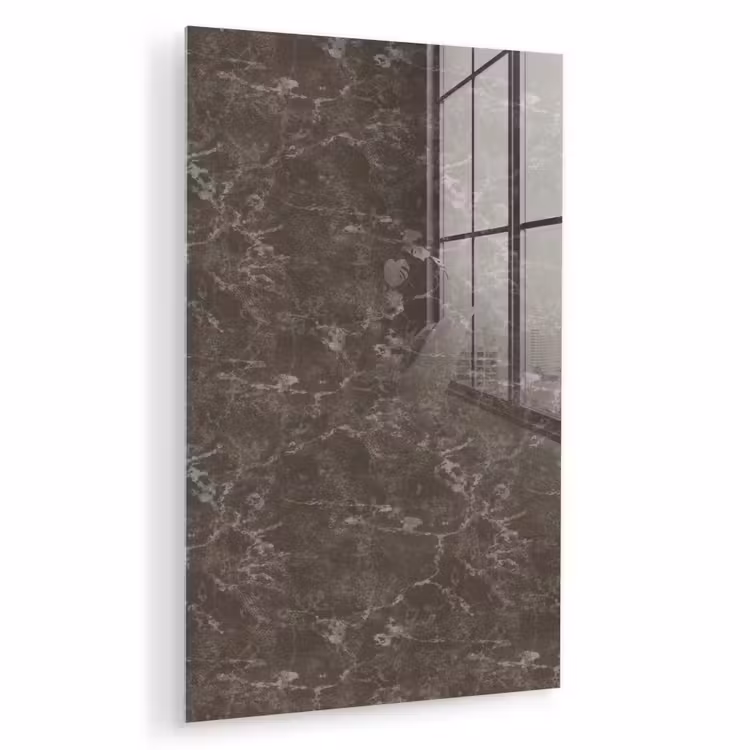 Glas schilderij - Marmer - Aders - Bruin — 1