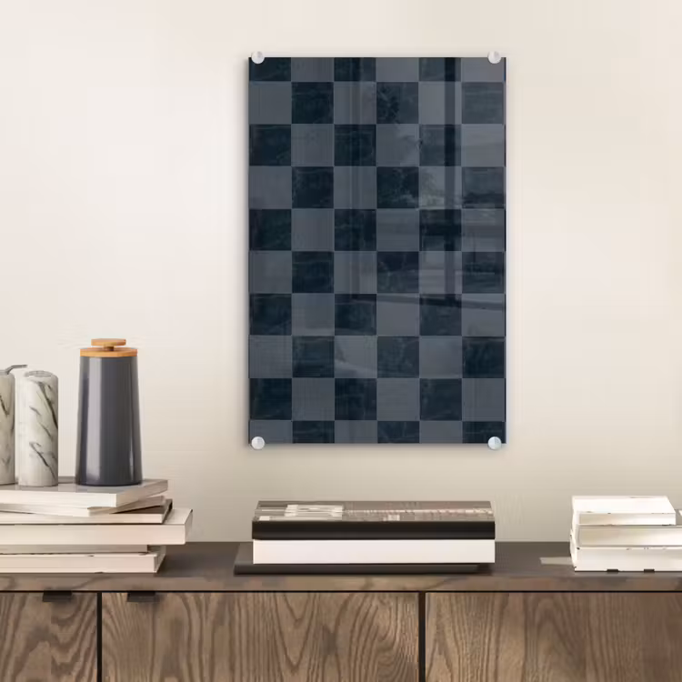 Glas schilderij - Marmer - Patroon - Antraciet — 2