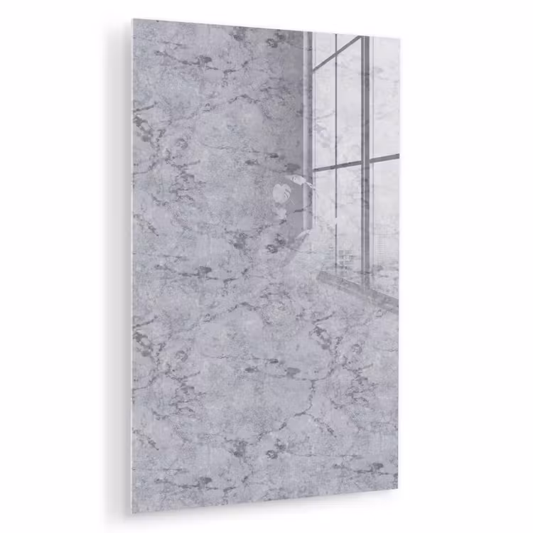 Glas schilderij - Marmerplaat - Patroon - Grijs — 1