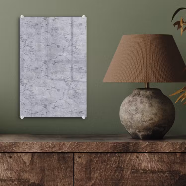 Glas schilderij - Marmerplaat - Patroon - Grijs — 4