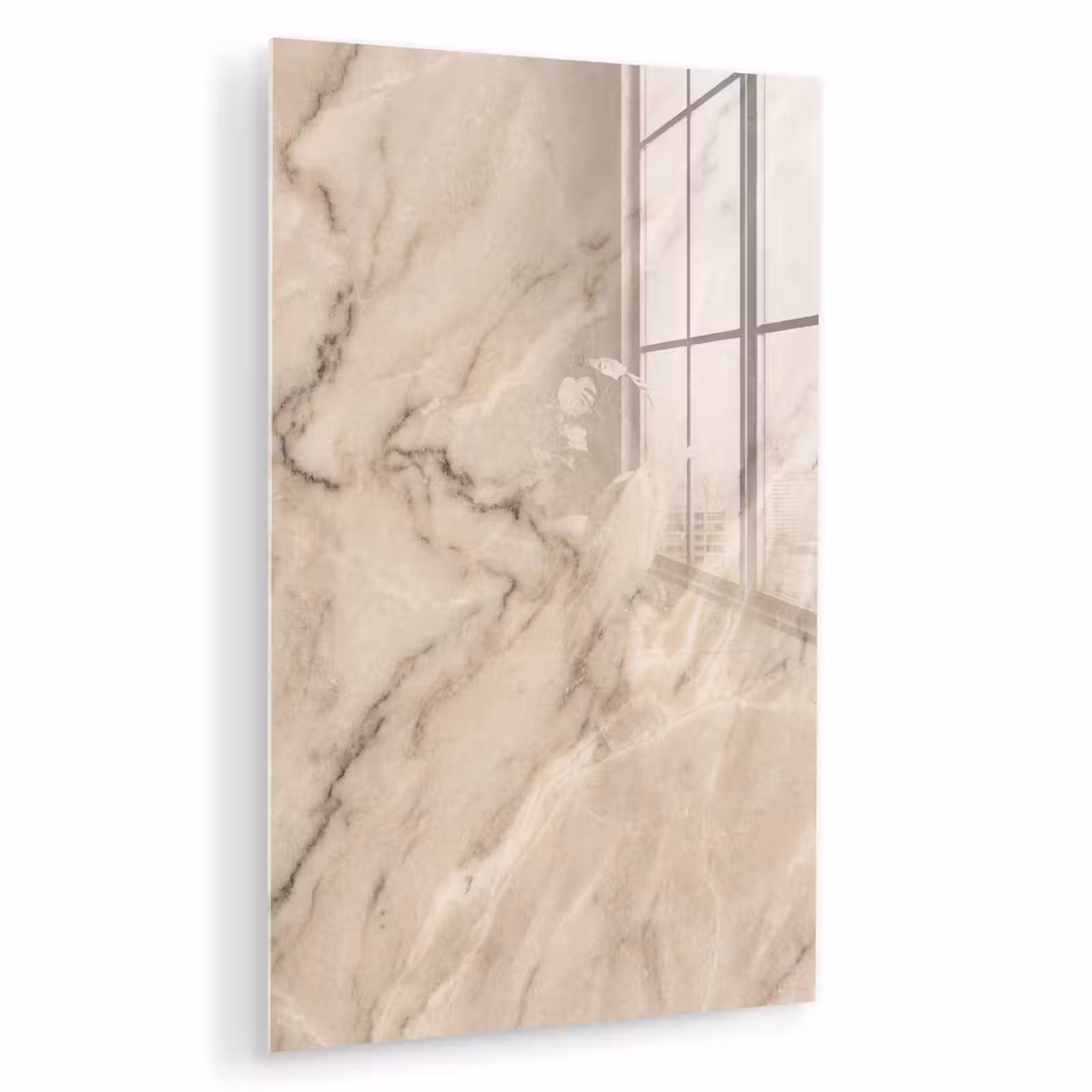 Glas schilderij - Marmer - Patroon - Abstract - Modern - Beige — 1