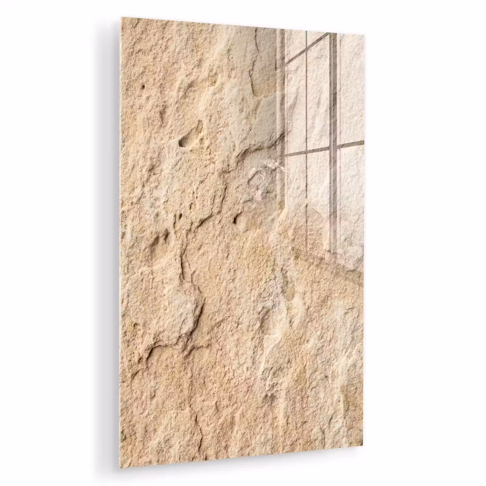 Glas schilderij - Textuur - Steen - Natuur - Beige — 1