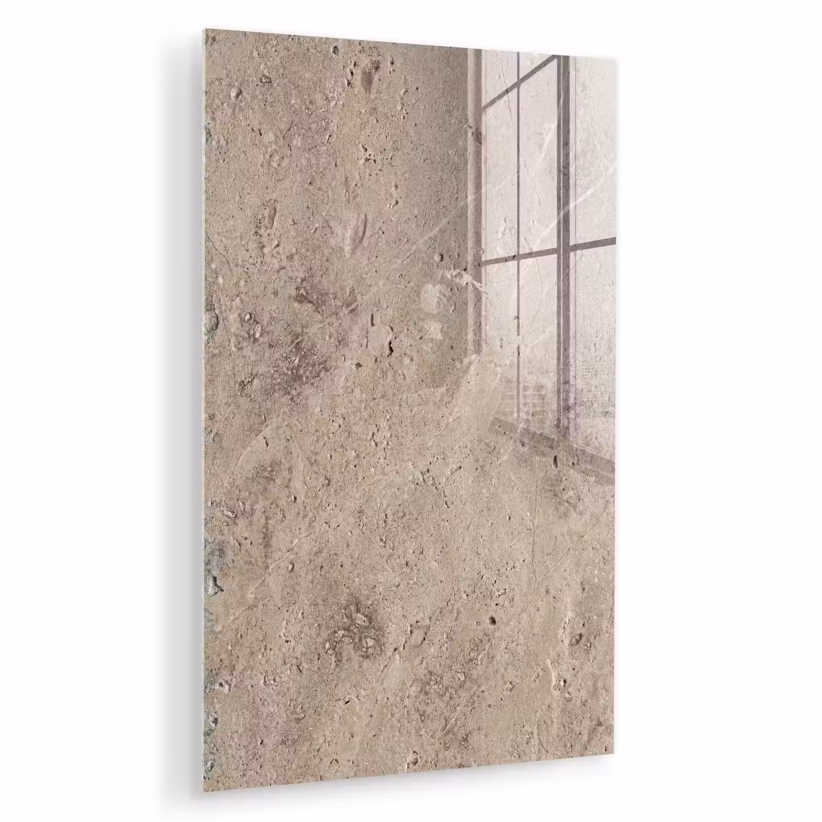 Glas schilderij - Textuur - Steen - Patroon - Rustiek - Beige — 1