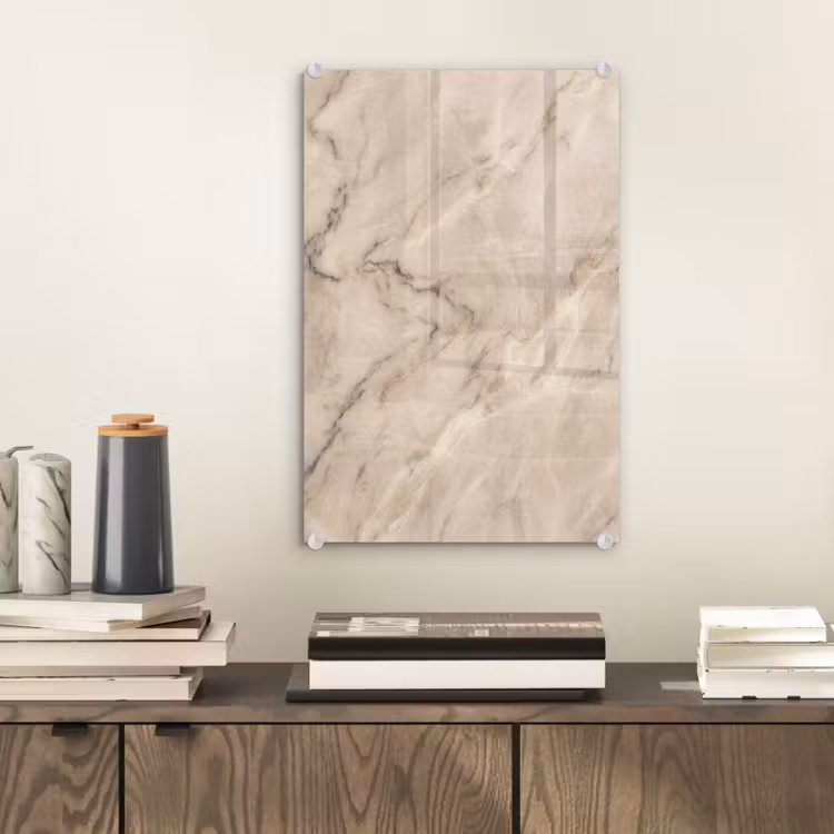 Glas schilderij - Marmer - Patroon - Abstract - Modern - Beige — 2