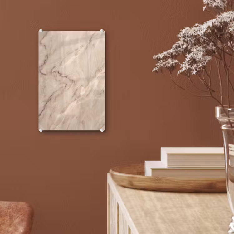 Glas schilderij - Marmer - Patroon - Abstract - Modern - Beige — 6